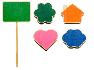 Set Of Colorful Wood Sign