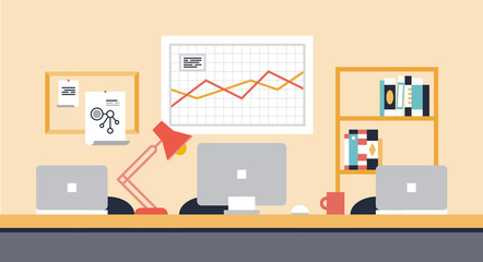 Collaboration workspace office illustration