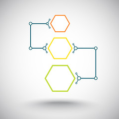 Connection colored polygons