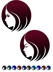 Female profile,  logo template