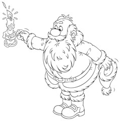 Santa Claus with a candle