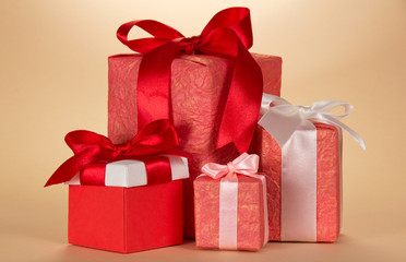 Set of gift boxes various forms