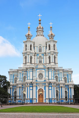 Fototapeta na wymiar Smolny cathedral, Saint-Petersburg, Russia