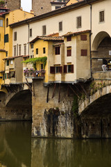 Buildings on a bridge, Ponte Vecchio, Arno River, Florence, Tuscany, Italy
