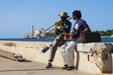 Foto op Plexiglas Havana muzikanten op de malecon