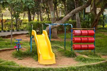 Play equipment in a park, Visakhapatnam, Andhra Pradesh, India