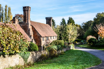 Old cottage with lovely chimneys, Millford Surrey, England