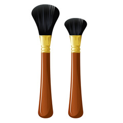 Cosmetic brushes. Vector.