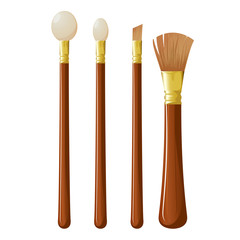 Cosmetic brushes. Vector.