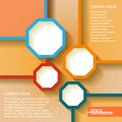 Infographics geometrical background with vintage octagons. Eps10 - 58316436