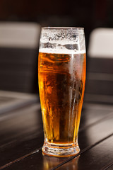 glass of fresh lager beer