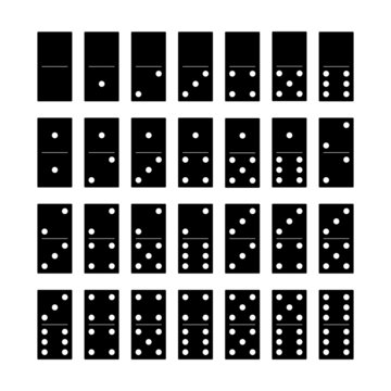 Collection of domino set with white spots