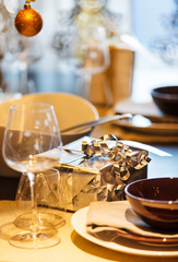 Decorated christmas table