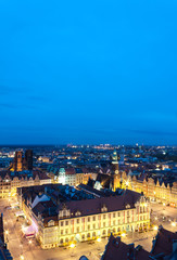 Wroclaw's Main Square (Poland) at night