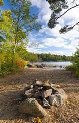 Typical Swedish outdoor fireplace