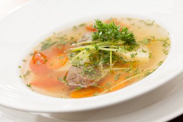 soup with meat and vegetables