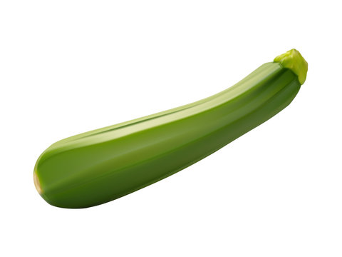 Photo-realistic image of a green zucchini