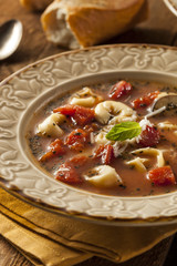 Rustic Homemade Tortellini Soup