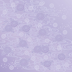 喪中　広告　和風背景　菊