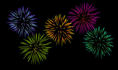 Feuerwerk, schwarzer Hintergrund [V] [kw-de]