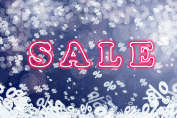 Christmas sale. Neon text 