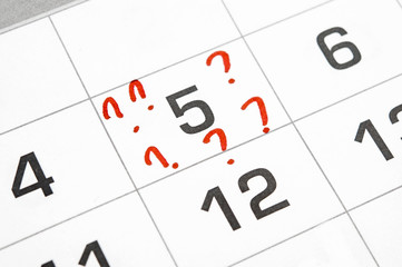 question marks on the calendar at 5.