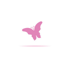 Beauty salon label with butterfly and faces