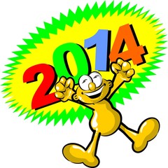 Man celebrating the arrival of the new year