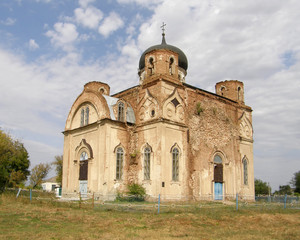 Fototapeta premium Ruined old church. Lugansk region.