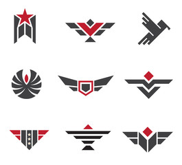 Army and military badges and strength logo symbols