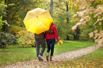Couple under umbrella