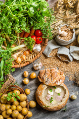 Fresh vegetables for homemade soup