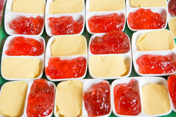 Strawberry jam and butter