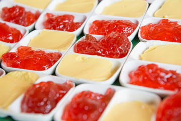 Strawberry jam and butter