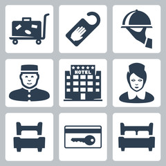 Vector hotel icons set