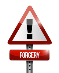 forgery warning road sign illustration design