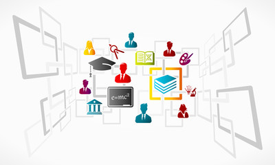 Abstract education vector concept background grid illustration