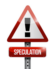 speculation warning road sign illustration
