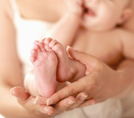 Mother holding baby