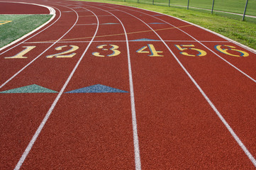 Starting Line of a Red Track