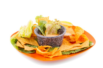 Nachos and cheese sauce