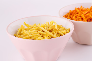 Potato chips in bowls