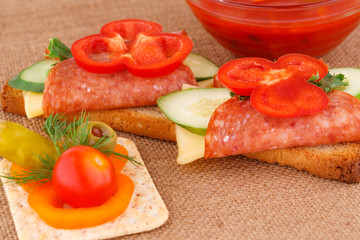 Sandwiches and sauce