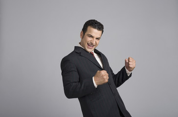 Businessman looking excited