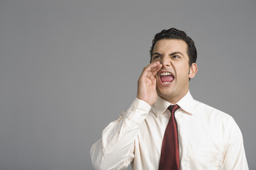 Businessman shouting