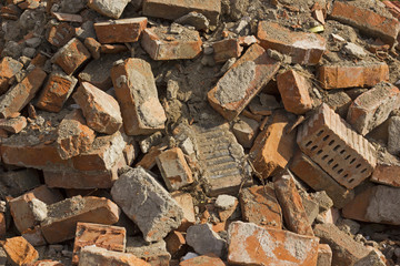 background of old destroyed bricks