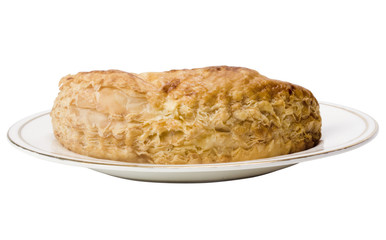 Close-up of a stuffed pastry in a plate