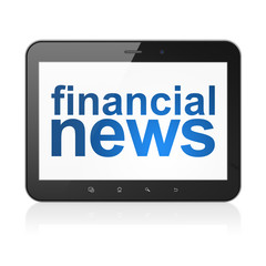 News concept: Financial News on tablet pc computer