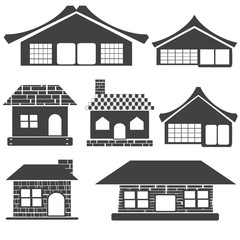 Modern House icons set vector