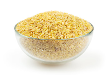 Bulgur isolated on white background with clipping path